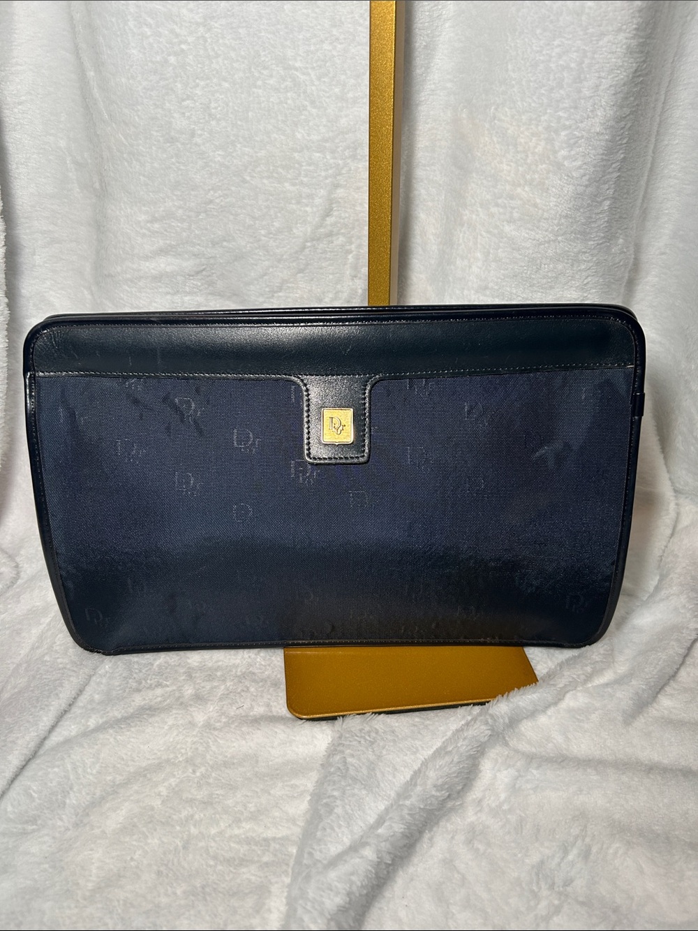 408. Vintage Christian Dior trotter monogram clutch